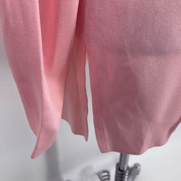 Exclusively Misook Open Front Collared Side‎ Slit Cardigan Jacket Pink S - Picture 11 of 13